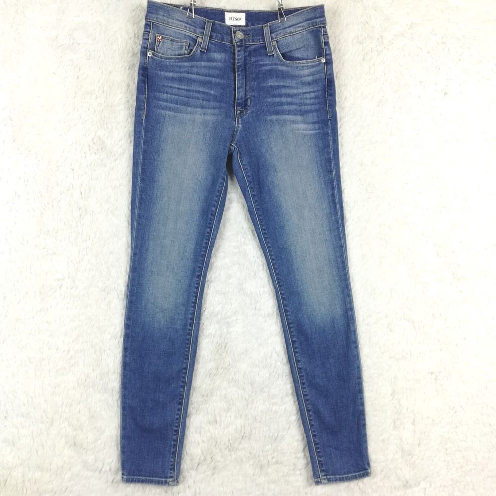 Hudson Womens Jeans Blair Super Skinny Ankle Blue‎ Denim High Rise Whiskering 26